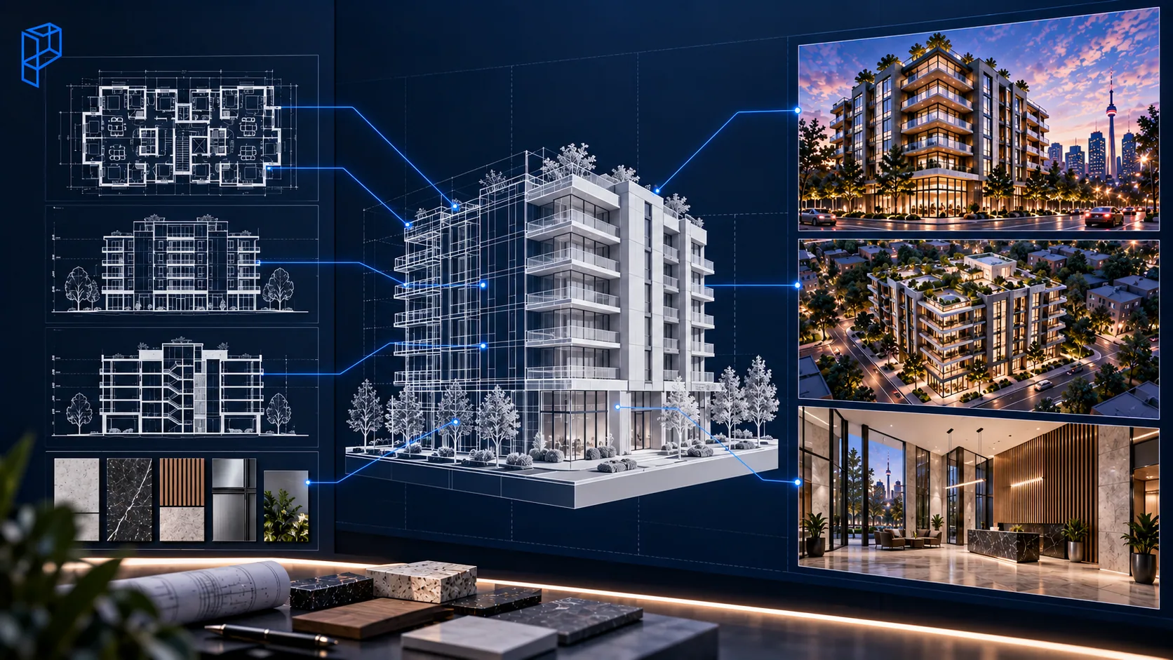 Professional 3D rendering created from architectural drawings and measured models